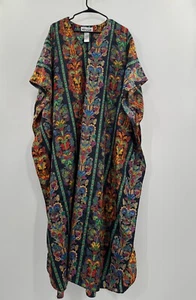 Vintage Winlar Kafton Maxikleid Damen Einheitsgröße mehrfarbig Paisley 100 % Polyester - Bild 1 von 14