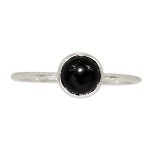 Black Onyx - Brazil 925 Sterling Silver Ring Jewelry s.7 ALLR-28341 - Picture 1 of 1