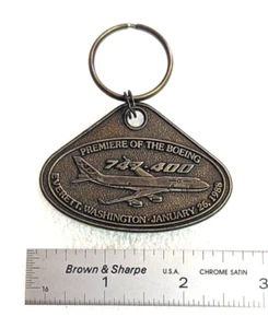 Vintage Boeing 737-400 & 747-400 Key Fob- Jan 26 1988 Premiere Renton, WA - Picture 1 of 7