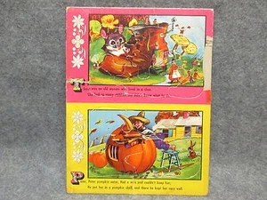 Vintage 1950s Childrens Kids Inlay Jig Saw Puzzle 2 Nursery Rhymes Woman Shoe - Picture 1 of 8