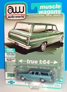 Auto World 2021 Muscle Wagons #4 1963 Chevy II Nova 400 Wagon Aqua - Bild 1 von 3