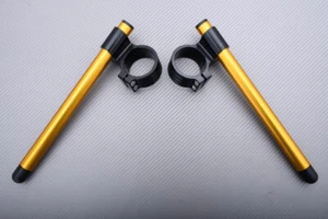 Black-Gold High Rise Clip-on Handlebars 35mm SUZUKI RL-250 L/M Exacta 1974-75 - Picture 1 of 10