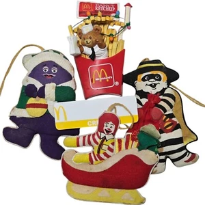 Vintage McDonald's Christmas Tree Ornaments 4" Restaurant Holiday Collectibles - Picture 1 of 17
