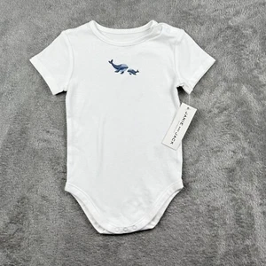 Janie And Jack White One Piece Baby Boy Size 6-12 Mo Nautical Whales Snaps NWT - Picture 1 of 6