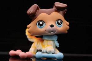Authentic Littlest Pet Shop lps Collie dog 58 With 3lps Accessories For Kid Rare