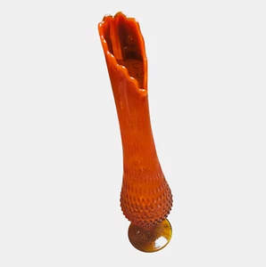 Vintage 1960s Fenton Amberina Swung Bud Vase 21" MCM Hobnail Pedestal Base - Picture 1 of 7