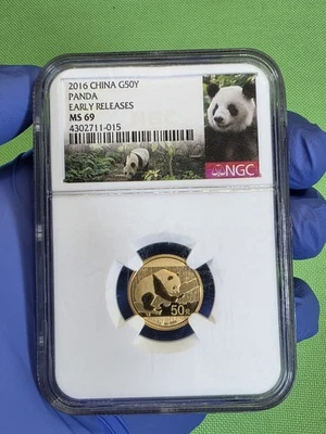 2016 China Gold Panda 50 Yuan Early Releases NGC MS 69 - Image 1 of 2