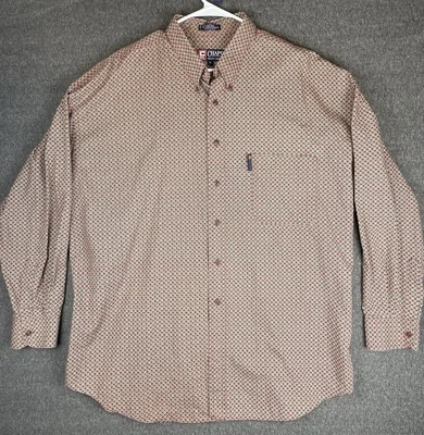 Camisa Chaps Ralph Lauren Para Hombre XL Geométrica Manga Larga Con Botones Hecha en Egipto Foto 1 de 4