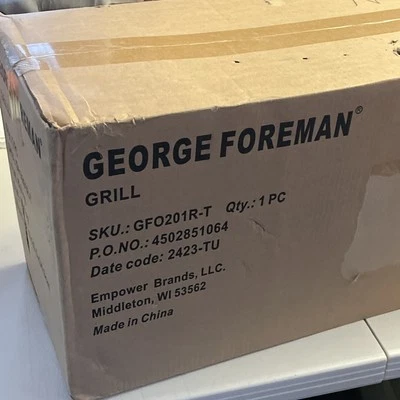 George Foreman 12-Serving Indoor/Outdoor Rectangular Grill.  Model GFO201R - Image 1 of 4