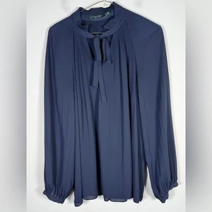 Lauren Ralph Lauren Damenbluse Größe Extra Large XL mit Bindekragen und Falten - Bild 1 von 7