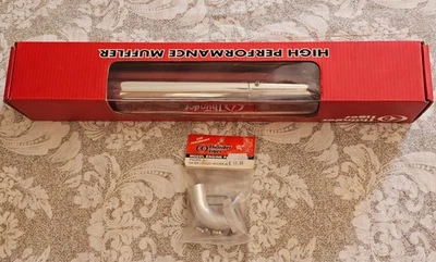 Thunder Tiger Pro 46M Tuned Pipe (9723) & Header (PN0295) - Image 1 of 4