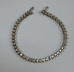 2.8 Ct Round Cut Natural Diamond Tennis Link Bracelet 14K Solid Yellow Gold - Picture 1 of 14
