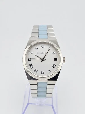 Reloj Michael Kors Channing MK6150 para mujer esfera plateada con acento azul ⌚ Foto 1 de 4