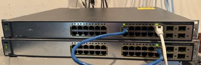 Cisco WS-C3750G-24TS-E1U 24-Port Gigabit Ethernet Switch TESTED 12.2(46)SE rack - Image 1 of 3