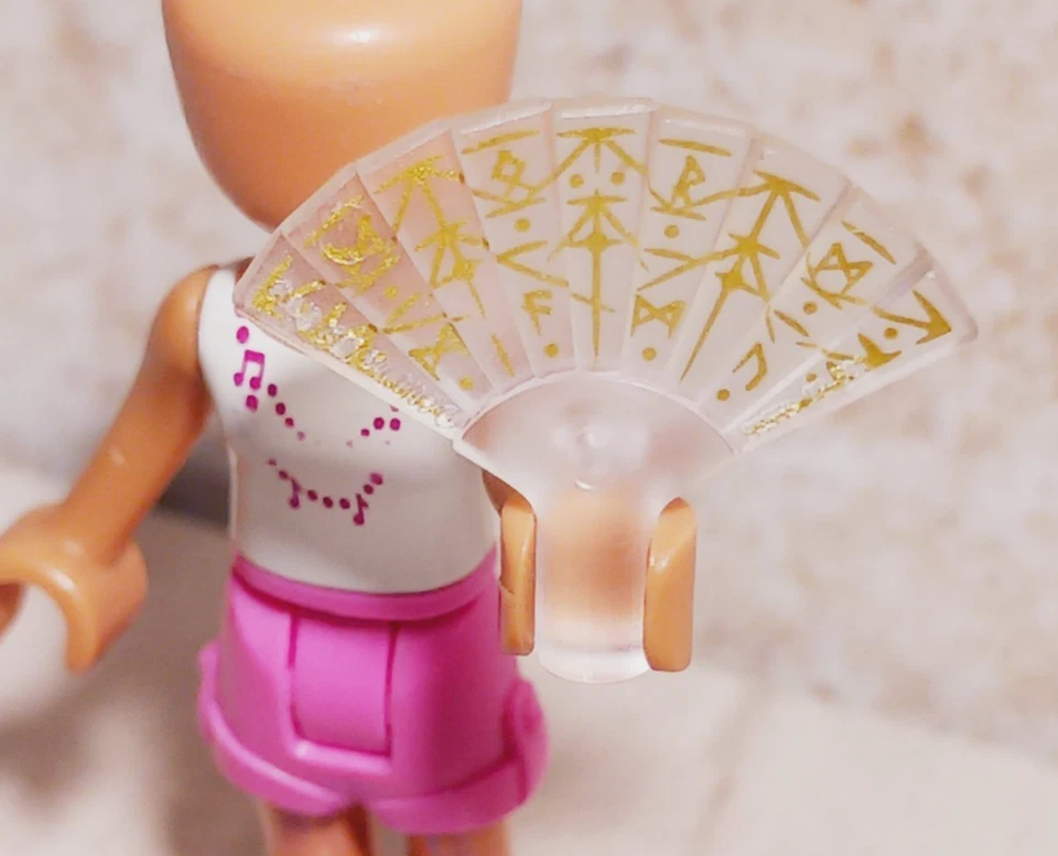New LEGO Hand Fan Asian Printed Gold Folding Concert Hot Days Trans Que Fancy - Image 1 of 1
