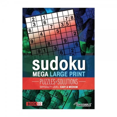 Mega Large Print Modern Sudoku Puzzles Book 2  - Easy & Medium Activity Puzzles - Image 1 of 4