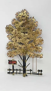 Brutalist Wall Art Sculpture Brass Signed Dallas Galbraith 1988 Welded Tree - Picture 1 of 8
