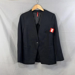 Chaqueta Blazer Spanx Mujer Pequeña Negra Un Botón Sin Cuello Elastizada Trabajo Oficina - Imagen 1 de 8