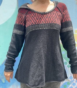 Vintage Free People Wool Hoodie / Hooded Winter Sweater Sz S small used - Picture 1 of 12