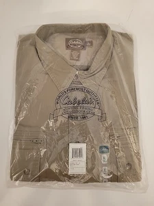 Cabela’s Long Sleeve Serengeti Safari Shirt XL Tall XLT Lt Brown Taupe Vintage - Picture 1 of 6