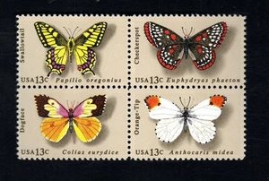Stamp USA - Butterflies - 13 cent Block of 4 stamps (SC# 1712-1715) MNH - Picture 1 of 2