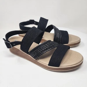 Bzees Bravo Damen-Sandale 8,5 M schwarz Denim metallischer Glanz Riemchen Fersenriemen - Bild 1 von 13