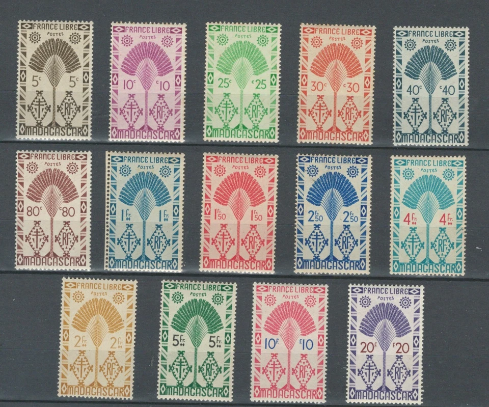 MADAGASCAR FRENCH COLONIES FRANCE LIBRE RAVENALA MNH  SET STAMPS LOT (MAD 641) - Image 1 of 1