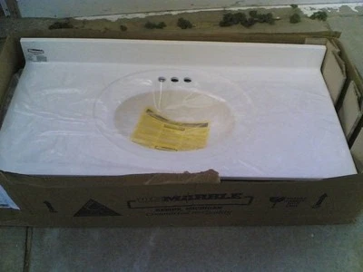 BRAND NEW Premium CULTURED MARBLE Bathroom SINK 46x22 - Image 1 of 4