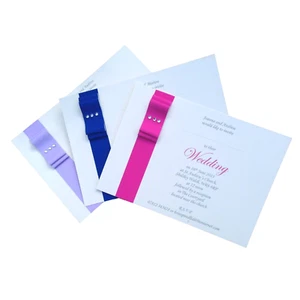 10 x A6 Ribbon Personalised Wedding/Evening Invitations including Envelopes save - Picture 1 of 7