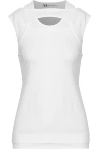 adidas Y-3 by Yohji Yamamoto Women's Nomadic Tank Top White 88% Cotton Size L - Picture 1 of 4