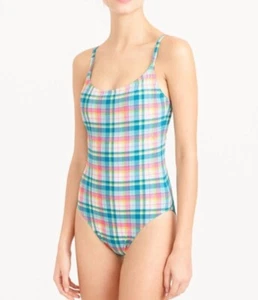 J. Traje de baño Crew sin costuras con aros vintage a cuadros nuevo con etiquetas talla 6 $168 - Imagen 1 de 6