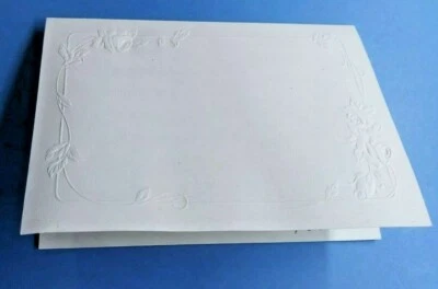 VINTAGE  Embossed design  Cards 50 Cards 5" x 7 1/4"  White - Image 1 of 3