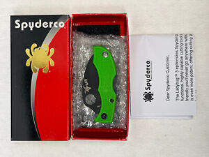 New Spyderco /Ladybug Toxic Green /USN LGRP3HB H1 Steel /Discontinued 