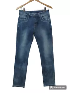 Sz 28x28 Y2K Stretch Faded Blue Denim Jeans Jeggings Medium Wash L Cotton Blend - Picture 1 of 12