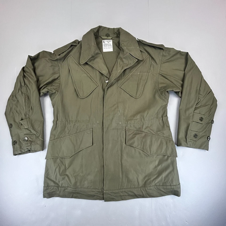 复古军用夹克男式大号绿色野战战斗制服街头服饰 80 年代 Y2K — 第 1/4 张图片