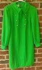 Vtg Jonathan Logan Shapeless Dress Green Girl's Size 7 1970’s Long Sleeve Hip