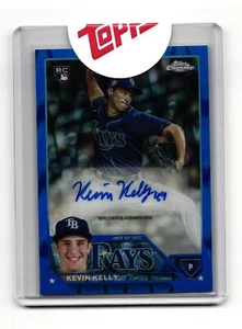 Kevin Kelly RC Autograph 2023 Topps Chrome Update Blue Ray Wave AC-KK #18/150 - Foto 1 di 2