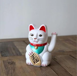 26 cm/10,2" Gato de la Suerte MANEKI NEKO Beckoning Brazo Agitante Riqueza Prosperidad FengShui - Imagen 1 de 10