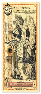 Nevada 25 Goldbacks Gold Polymer Note 1/40th Troy Oz 24KT Goldback .999 Valaurum - Picture 1 of 1
