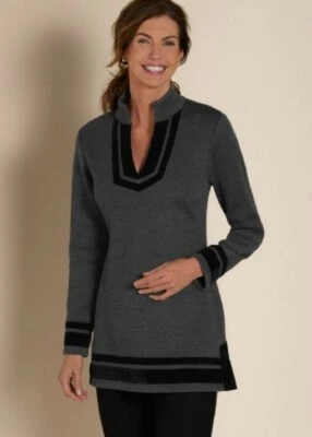 Suéter túnica de terciopelo suave envolvente fluido talla S Foto 1 de 4