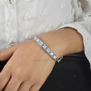 3.50Ct Certified White Diamonds Openable Bangle Bracelet-Great luster-VIDEO - Picture 1 of 13