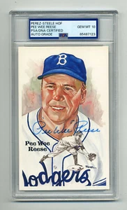 PEE WEE REESE SUPERB GEM MINT 10 PSA/DNA AUTOGRAPHED PEREZ STEELE POST CARD - Picture 1 of 1
