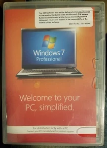 Genuine Microsoft Windows 7 Professional 32 Bit DVD with Product Key, preowned - Photo 1/3