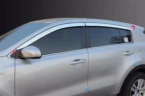 Chrome Window Sun Visor Vent Wind Rain Guard 4P (Fits : 2017 2020 Kia Sportage ) - Picture 1 of 2