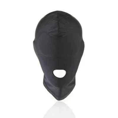 Spandex Open Mouth Hood Mask with Padded Blindfold - Image 1 of 4