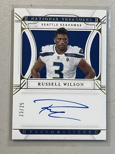 Russell Wilson 2021 National Treasures Gold /25 Personalized Auto Autograph PT - Picture 1 of 2