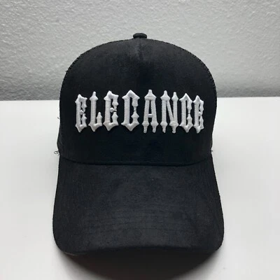 Gorra de camionero Pyramid Elegance negra gamuza para hombre OSFM Snapback Foto 1 de 4