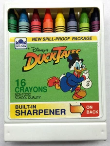 Vintage Duck Tales 16 Crayons w/Built-In Sharpener Disney/Golden Books NES RARE - Picture 1 of 2