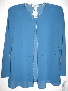 Patra Petite Damen Bluse Shirt Größe 6P türkisblau Perlen transparent neu mit Etikett - Bild 1 von 9