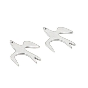 10pcs silver stainless steel peace dove bird charm pendants - Picture 1 of 4